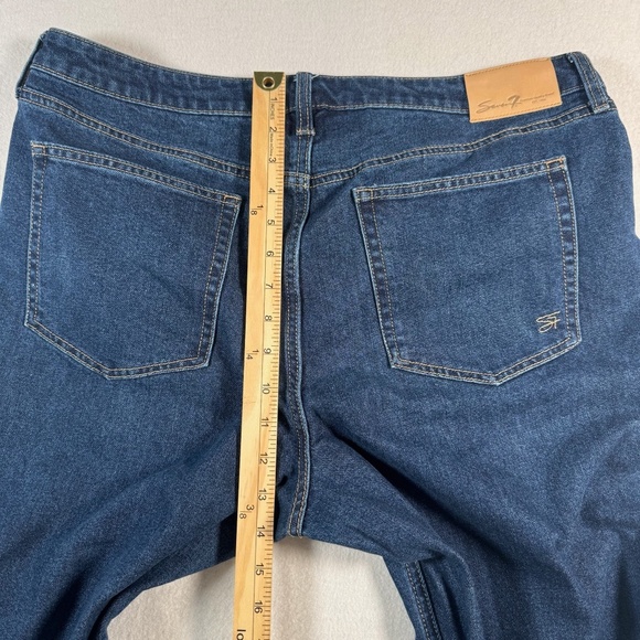 Seven 7 Jeans Womens 14 Blue Slim Straight High Rise Dark Wash - Picture 10 of 13